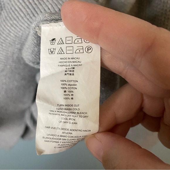 Michael Kors Gray Long Sleeve Waffle Knit Shirt Size M - Picture 7 of 9